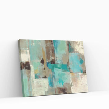 Teal and Aqua Reflections #2 Canvas Wall Art - Y Canvas