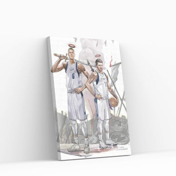 Two Warriors Canvas Wall Art - Y Canvas