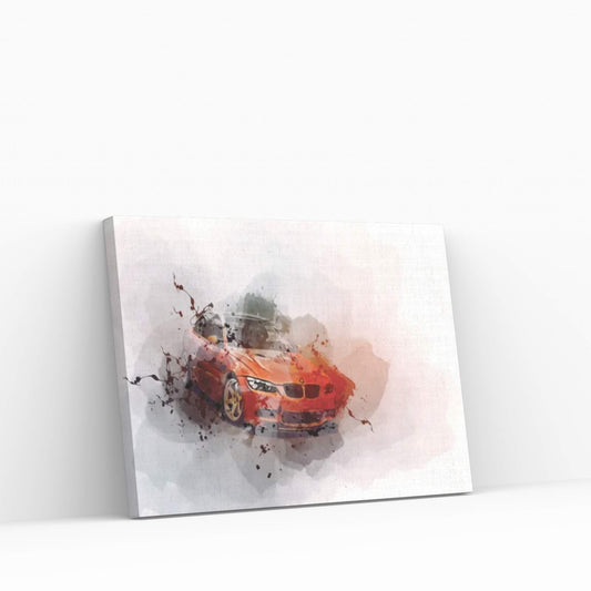 BMW M3 E92 Orange Coupe Tuning Canvas Wall Art - Y Canvas