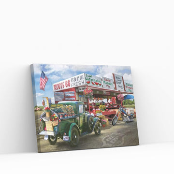 Nostalgic America Farmstand Canvas Wall Art - Y Canvas