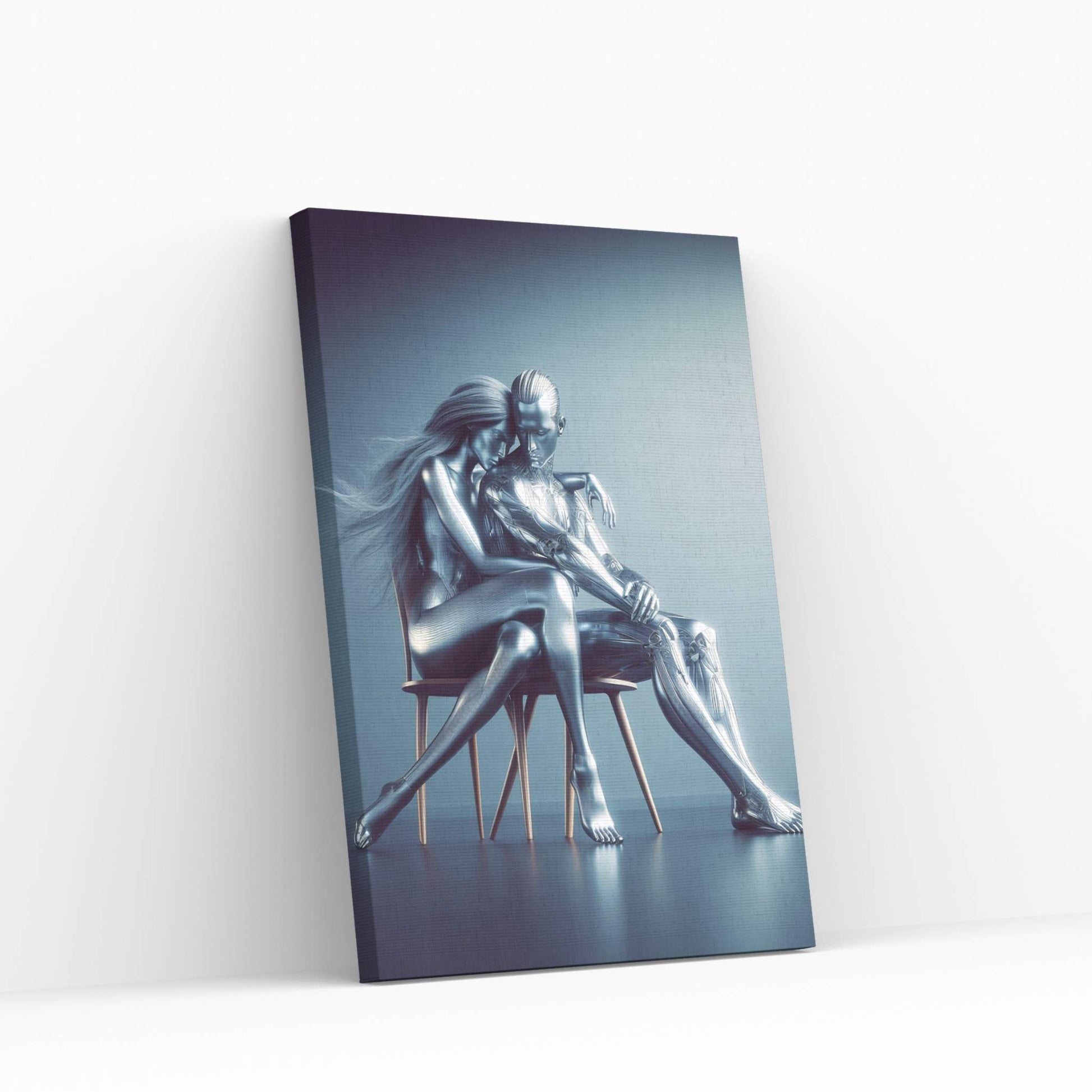 Metalic Love Couple Canvas Wall Art - Y Canvas