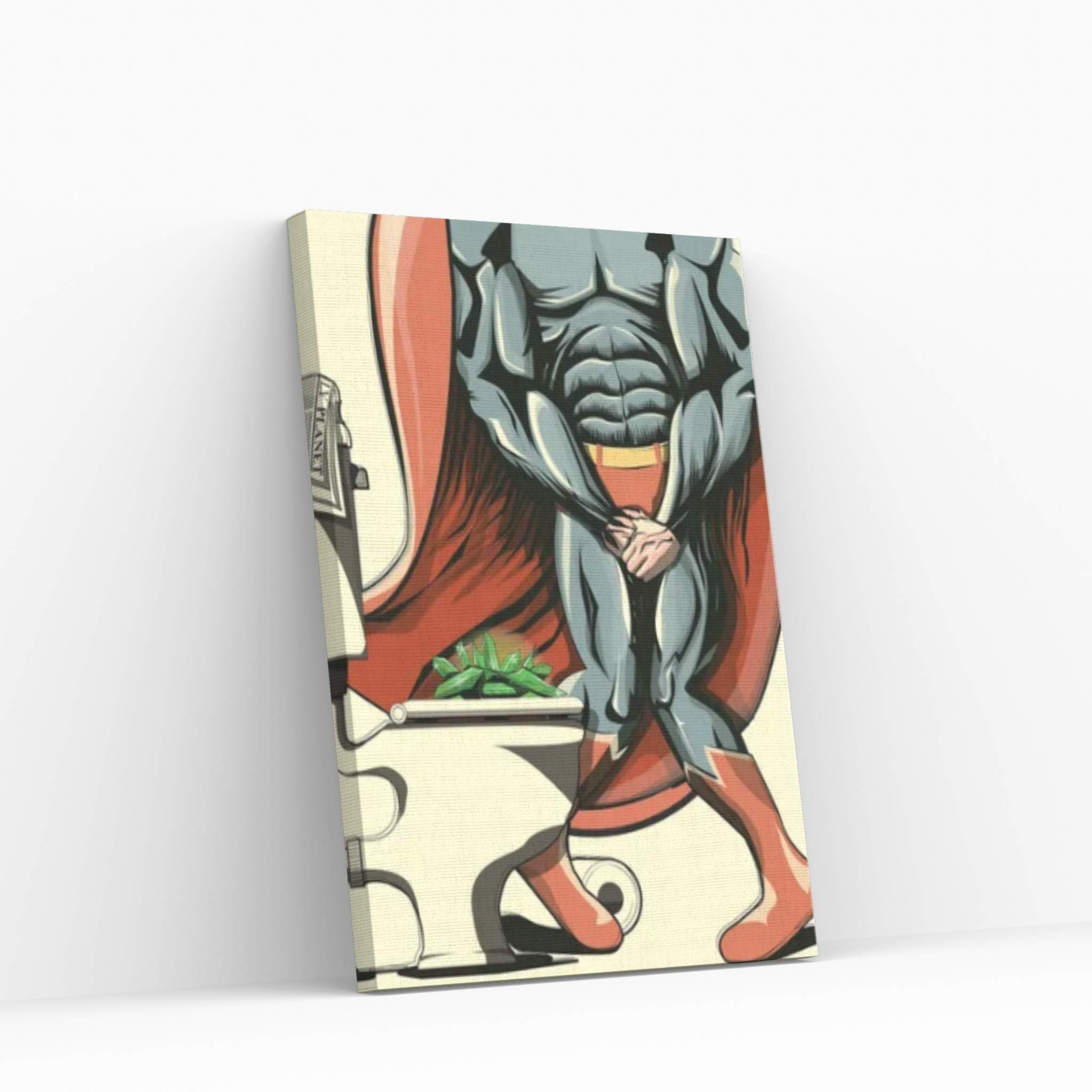 Superman's Kryptonite On The Toilet Canvas Wall Art - Y Canvas