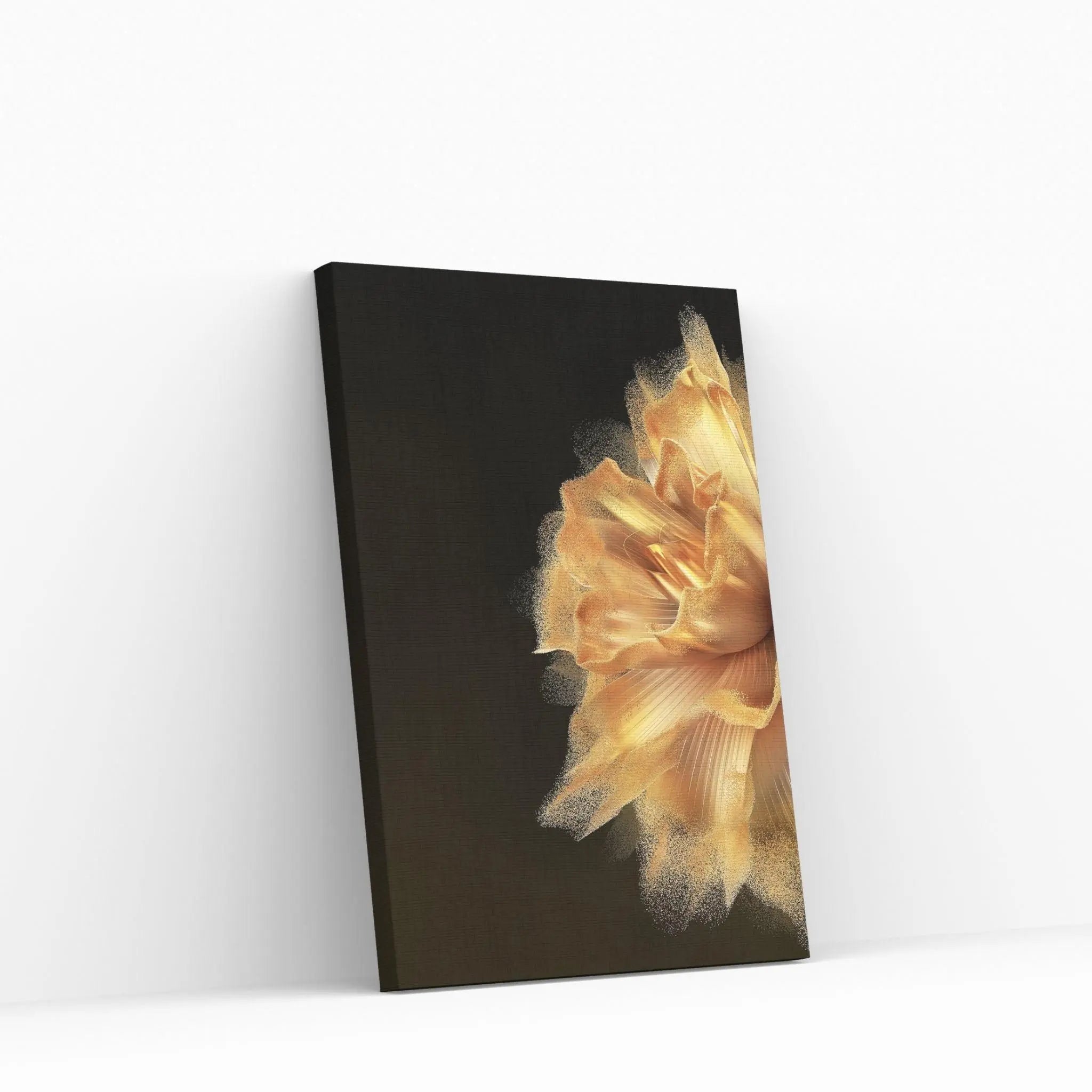 Yellow Gold Flower Canvas Wall Art: - Y Canvas