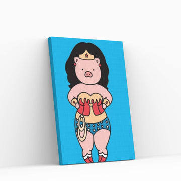 Wonder Piggy Canvas Wall Art - Y Canvas