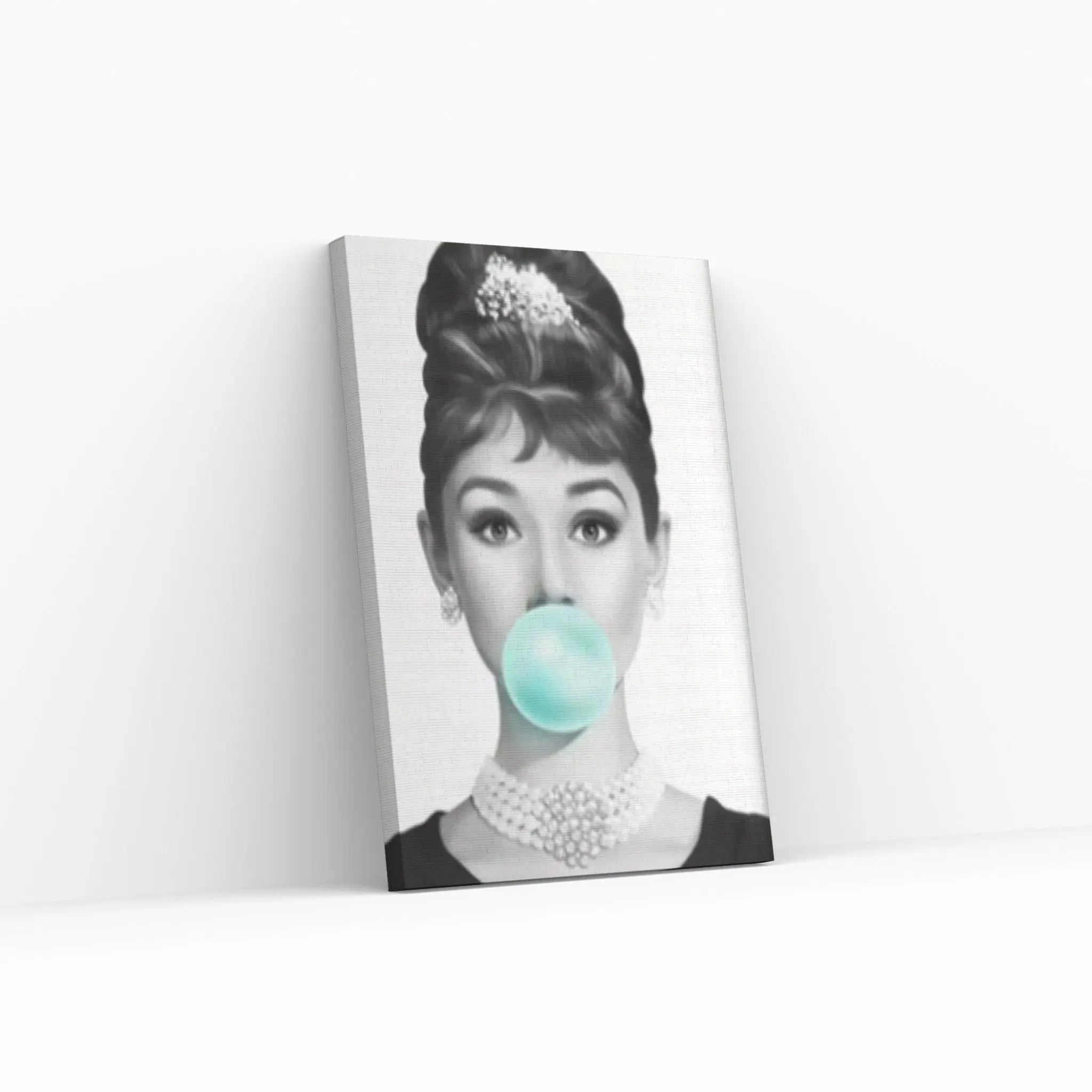 Audrey Hepburn Gum Canvas Print Breakfast at Tiffany's Wall Colored Pop Art - Y Canvas