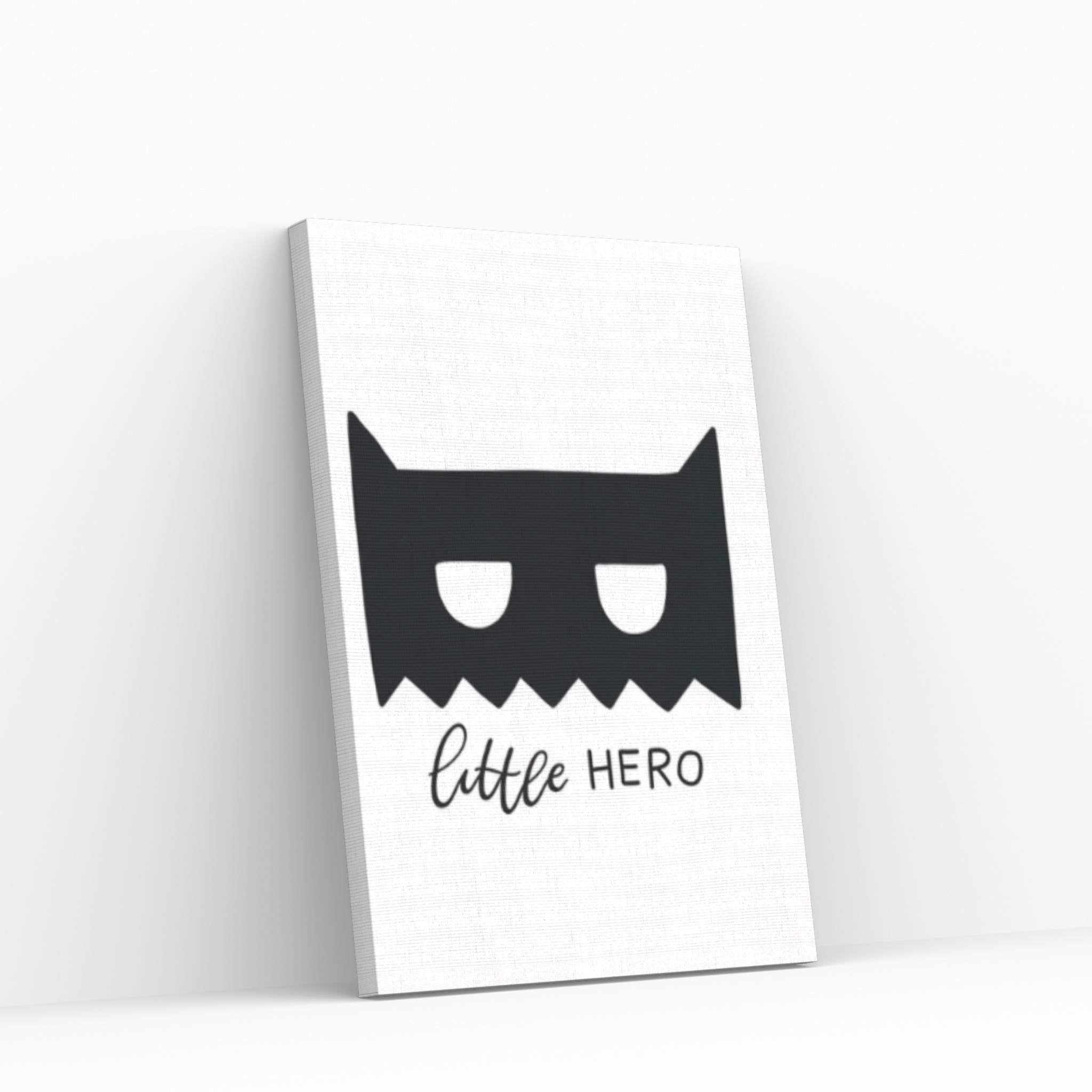 Little Hero Mask Black Super Scandi Canvas Wall Art - Y Canvas