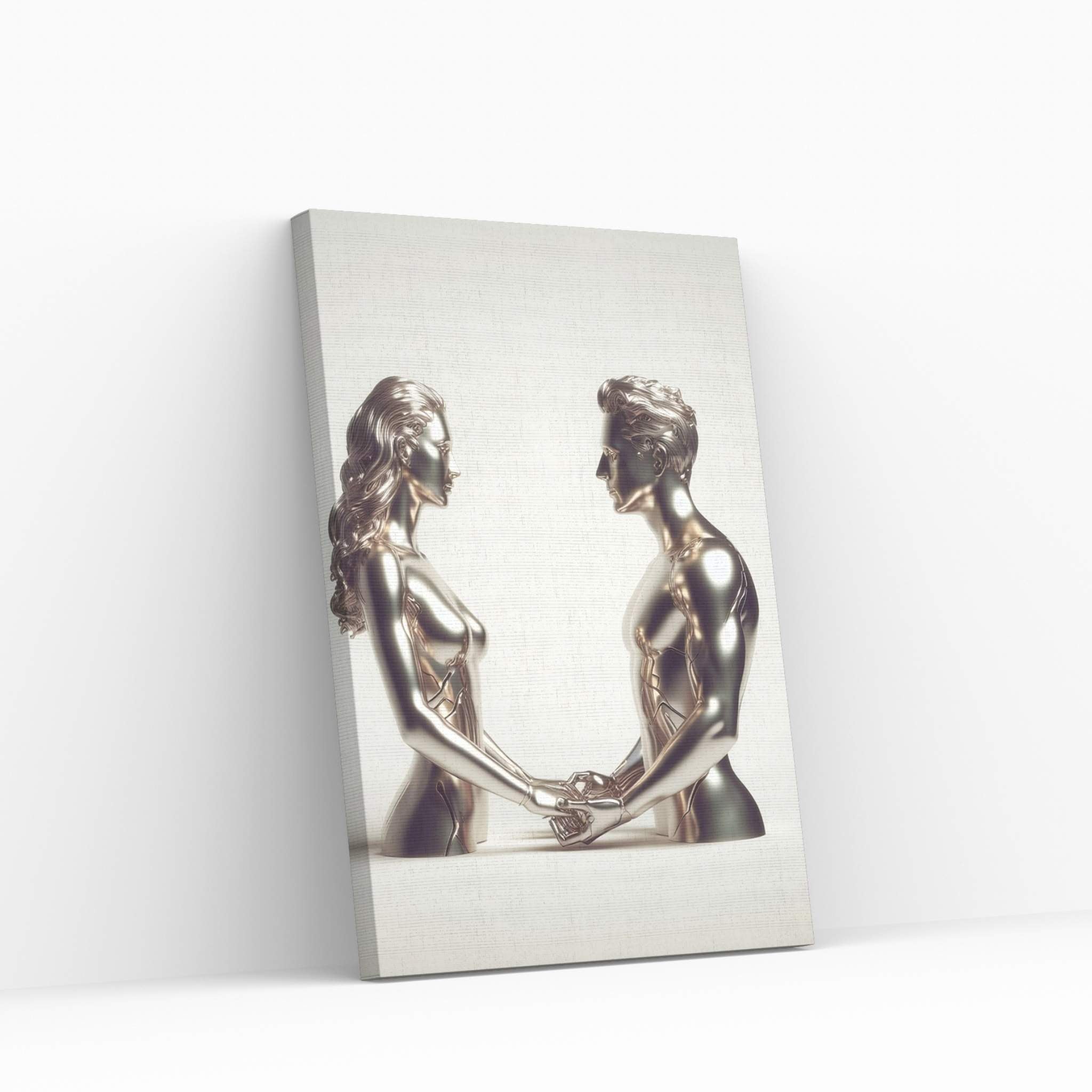 Metalic Love Couple Canvas Wall Art - Y Canvas