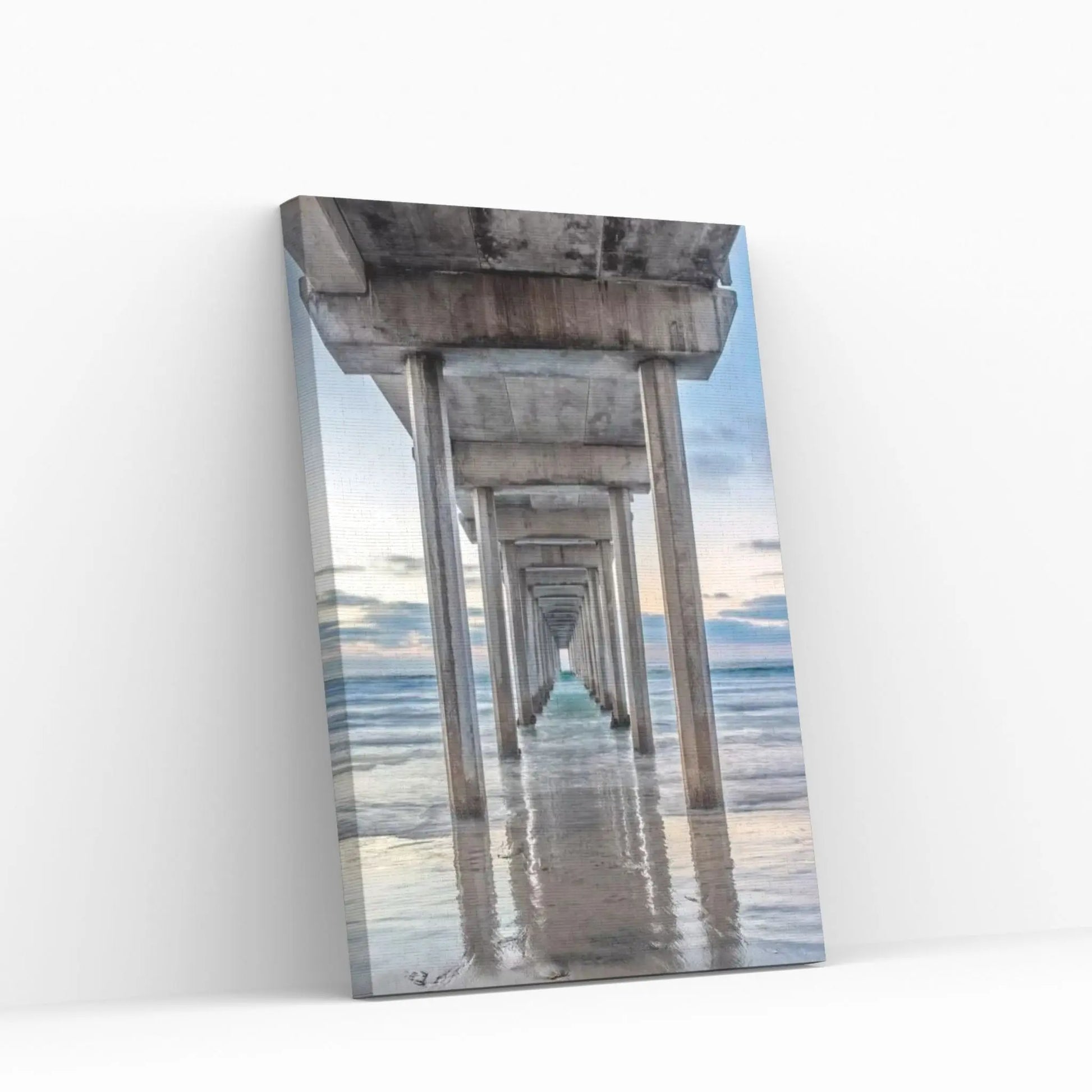 Support Pillars, Ellen Browning Scripps Memorial Pier, La Jolla, San Diego, California, USA Canvas Wall Art - Y Canvas