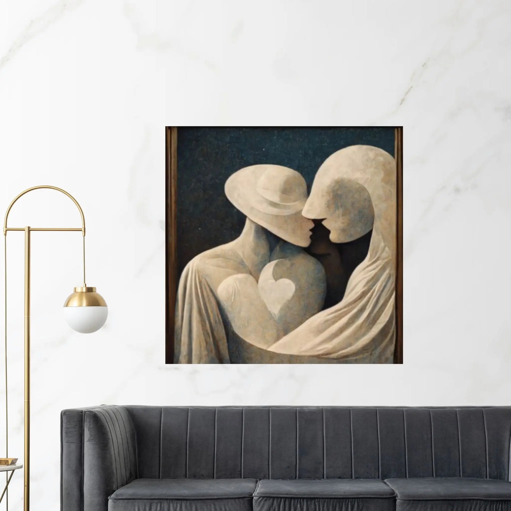 Rene Magritte Canvas Wall Art Poster, The Lovers Canvas, Rene Magritte the lovers Canvas - Y Canvas