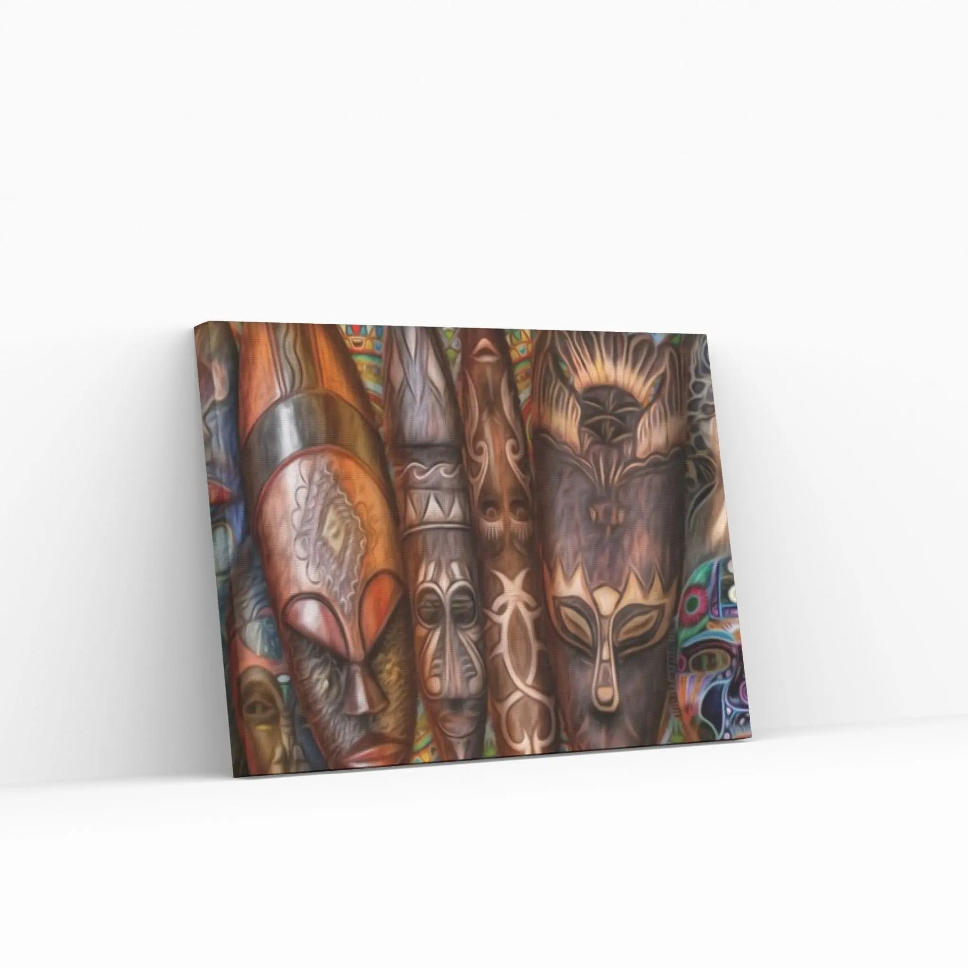 African Traditional Masks Canvas Wall Art Design Canvas Wall Art - Y Canvas