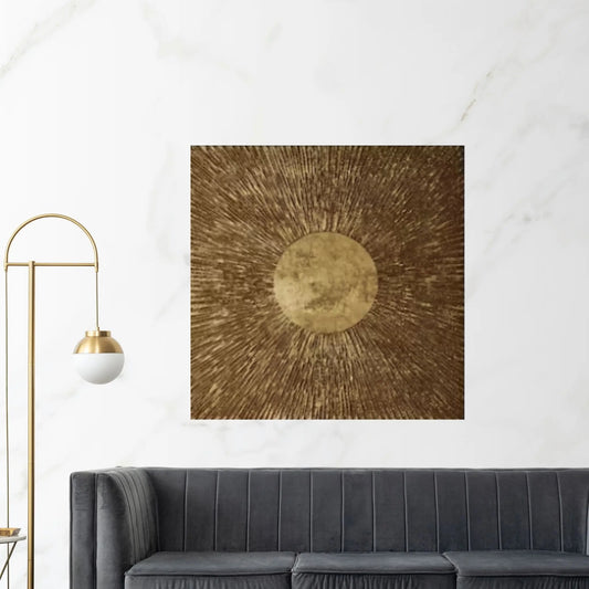 Golden Circle Oil Painting on Canvas Original Modern Textured Painting - Y Canvas