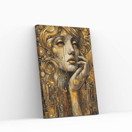 The Golden Tears Gustav Klimt Modern Abstract Reproduction Canvas Wall Art - Y Canvas