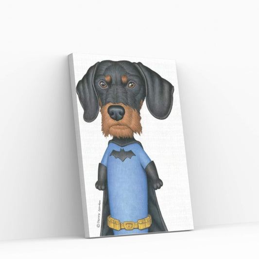 Dachshund Batman Canvas Wall Art - Y Canvas