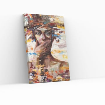 Black Woman Portrait, Afro Art, Colorful Wall Art,African Woman Makeup Wall Art - Y Canvas