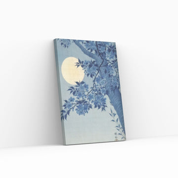 Blossoming Cherry on a Moonlit Night by Ohara Koson Canvas Wall Art, Antique Drawing Art - Y Canvas