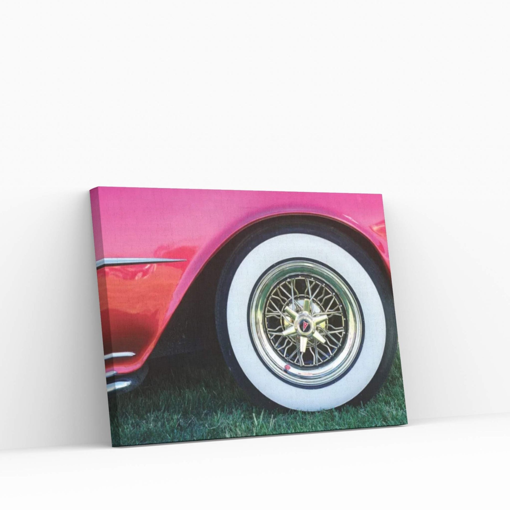 1950s Pontiac Whitewall Tire Detail Canvas Wall Art - Y Canvas