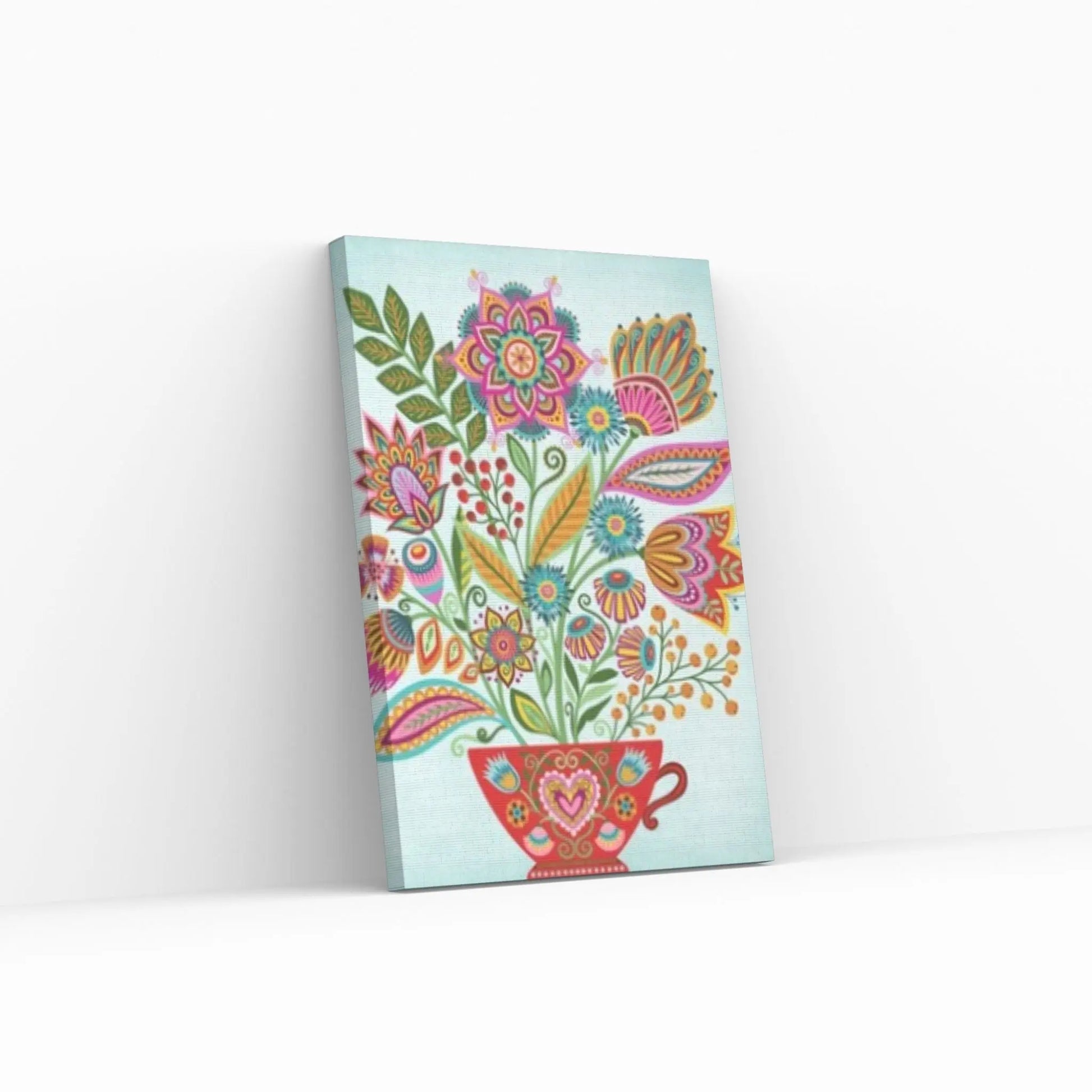 Mexican Art , Traditional Mexican Poster, Floral Mexican Wall Art Decor, Latin American Decor Canvas Wall Art - Y Canvas