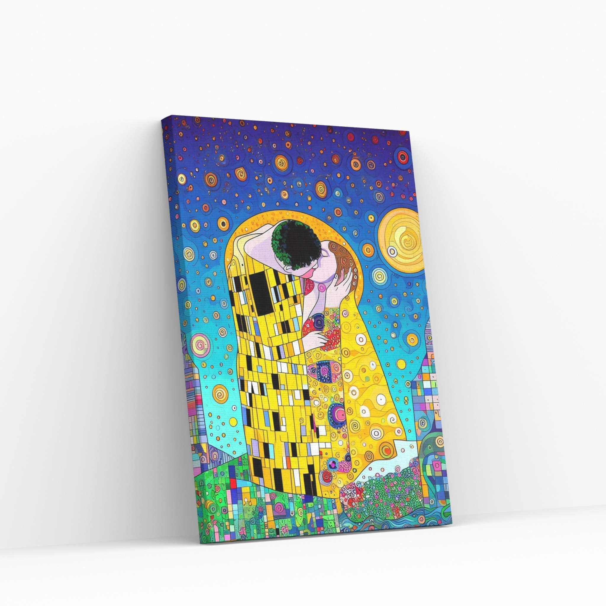 Gustav Klimt's The Kiss: Reproduction Canvas Wall Art Prin - Y Canvas