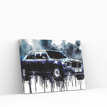 Car 2017 Bentley Mulsanne Grand Limousine Canvas Wall Art - Y Canvas