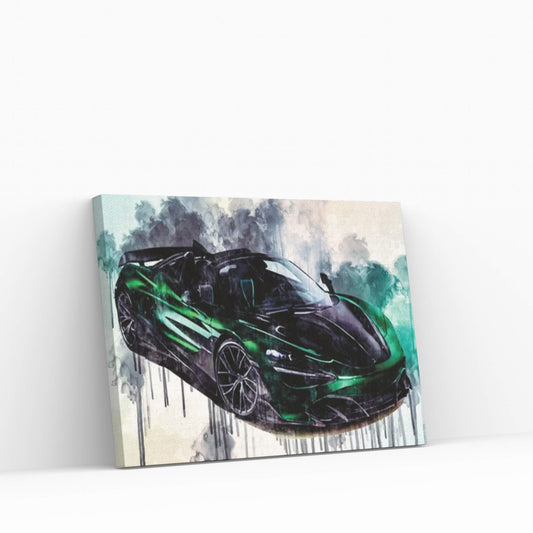 Topcar Mclaren 720S Spider Fury 2020 Hypercar Front View Green Roadster Tuning Canvas Wall Art - Y Canvas