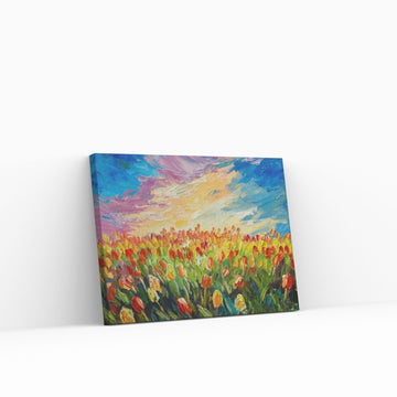 Tulip Oil Painting Tulip Canvas Art, Tulip Wall Art Tulip Wall Decor - Y Canvas