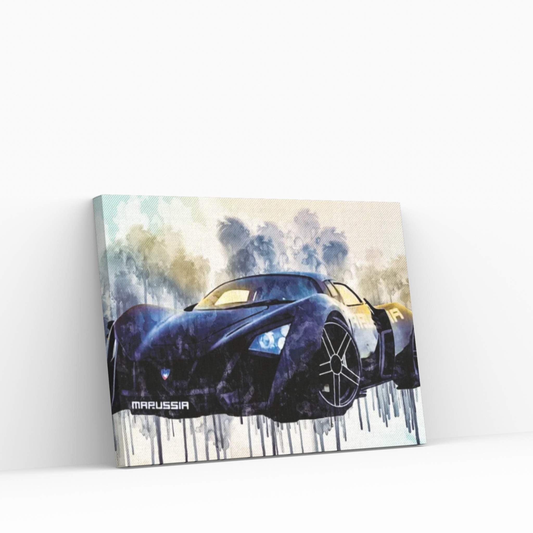 Marussia B2 Russian Hypercar Black Sports Marussia Motors Canvas Wall Art - Y Canvas