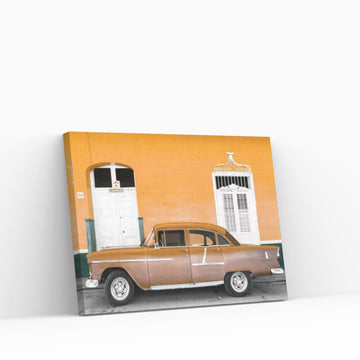 Old Orange Car Canvas Wall Art - Y Canvas