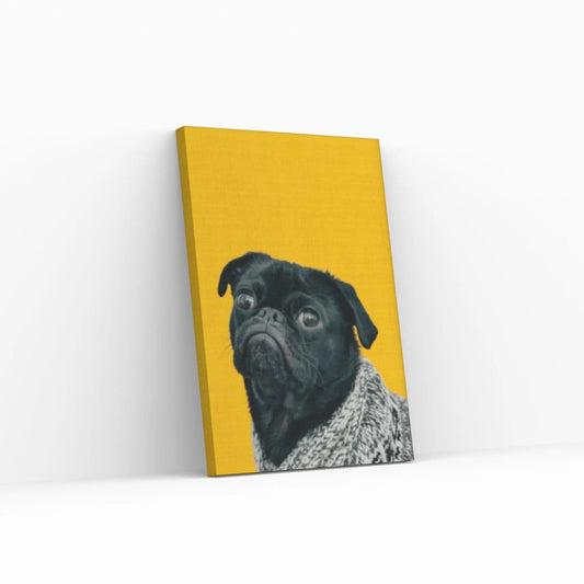 Pop Art Pug Dog Canvas Print Wall Art Fanny Retro Vintage Art Print Canvas Wall Decor Home Pop Art Print - Y Canvas