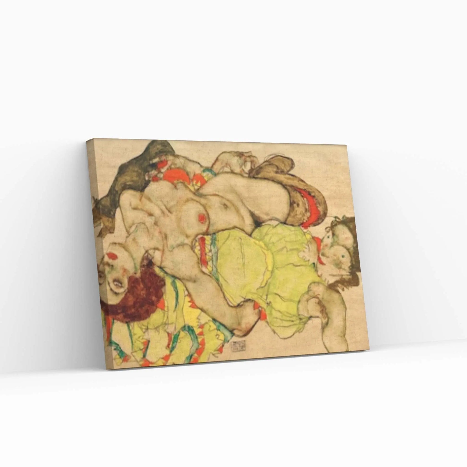 Egon Schiele Female Lovers (1915) Canvas Print Wall Art, Egon Schiele print - Y Canvas