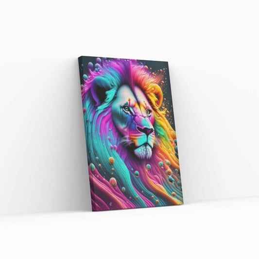 Colorful African Lion Canvas Wall Art, Animal Wall Art - Y Canvas