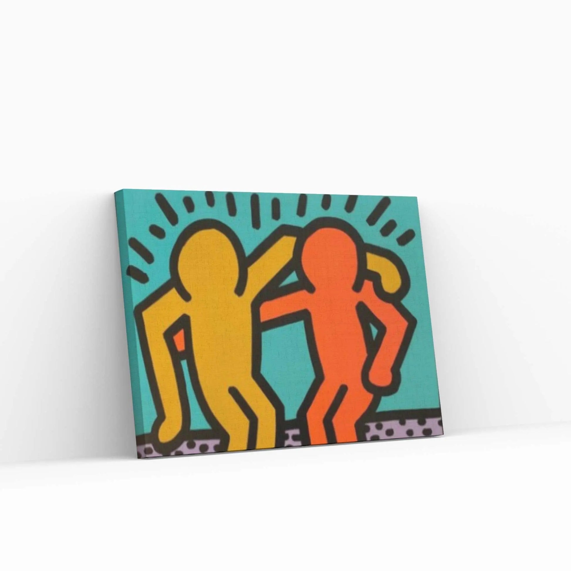 Keith Haring Canvas, Hugging People,Friendly Artwork, Hugging People Poster, Keith Haring Wall Decor - Y Canvas