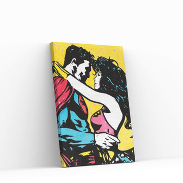 When A Superman Loves A Wonder Woman Canvas Wall Art - Y Canvas