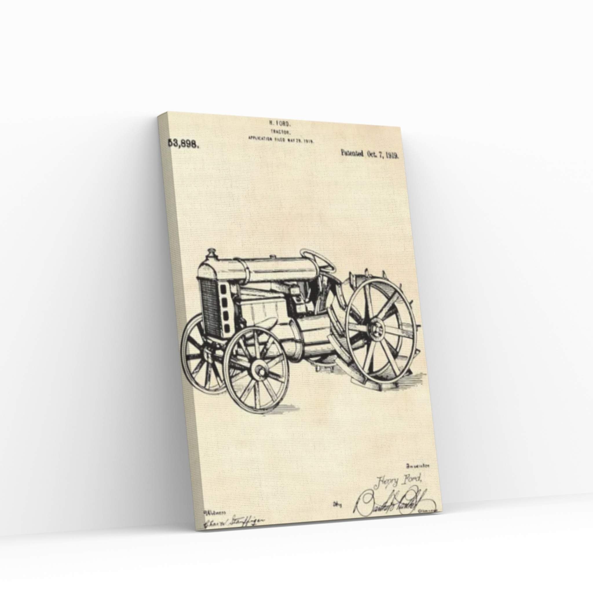 Tractor Patent II Canvas Wall Art - Y Canvas