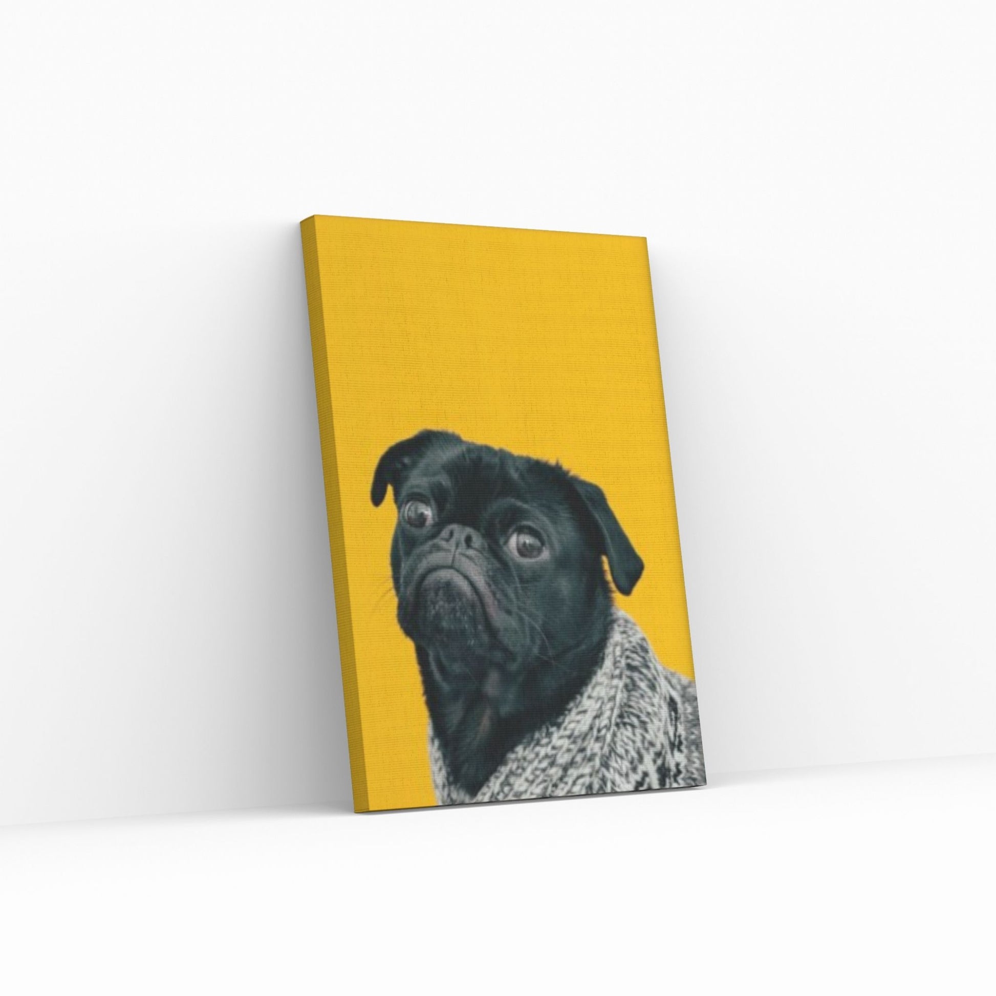 Pop Art Pug Dog Canvas Print Wall Art, Fanny Retro Art - Y Canvas