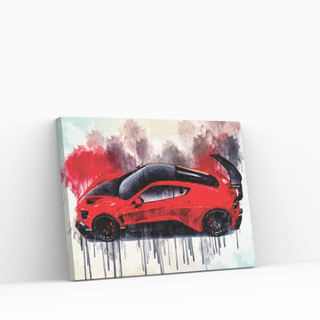 Zenvo Tsr-S 2019 View From Above Red Hypercar New Sports Cars Canvas Wall Art - Y Canvas