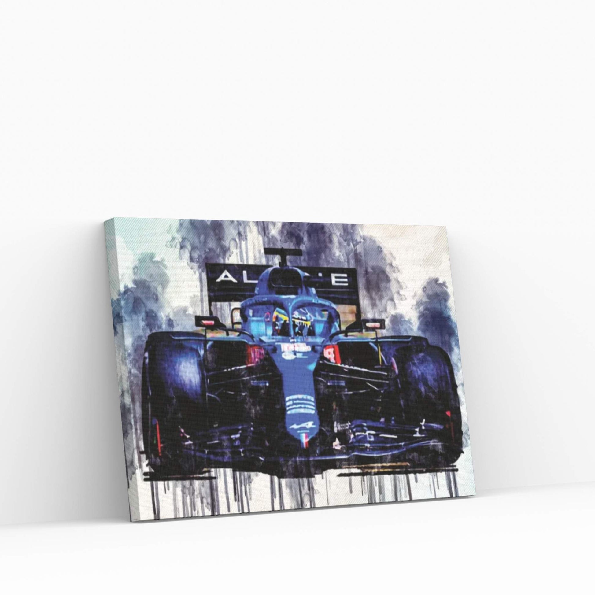 Fernando Alonso Close-Up Alpine A521 2021 F1 Cars Formula 1 Sportscars Canvas Wall Art - Y Canvas