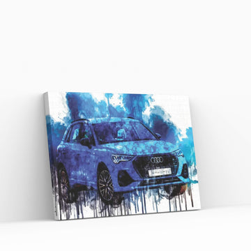 Car Audi Q3 35 TFSI S Line 2019 Canvas Wall Art - Y Canvas