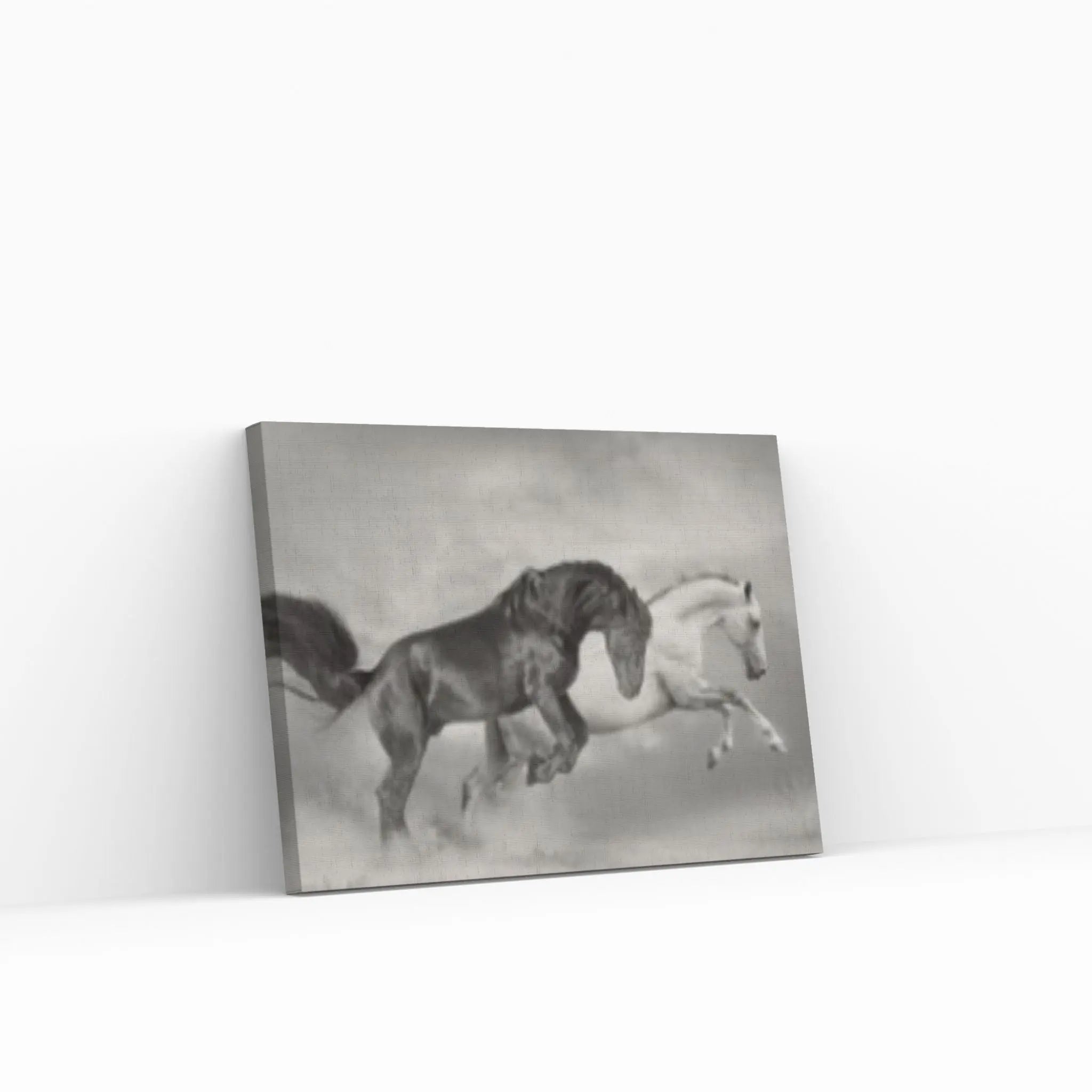 Horses Black White Canvas wall Art Home Decor - Y Canvas