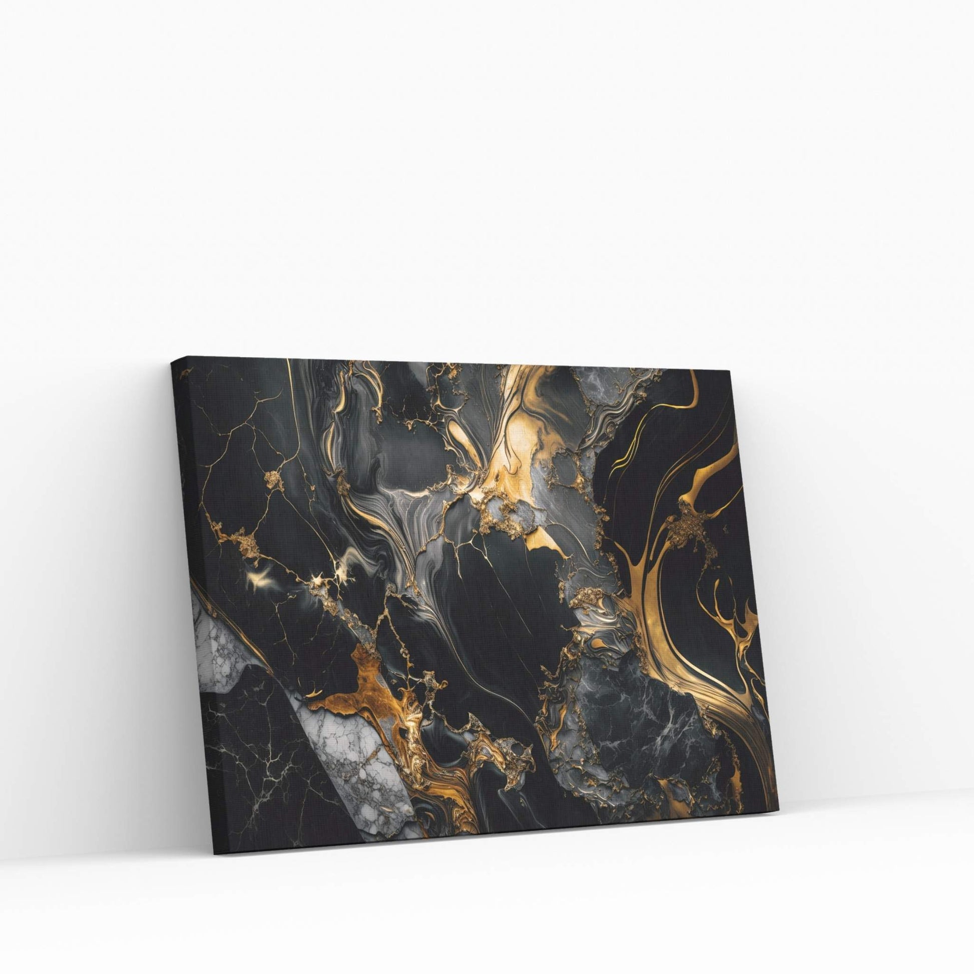 Abstract White Gold Black Marble Canvas Wall Art Home Decor - Y Canvas