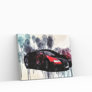 Bugatti Veyron Model Hypercar Sports Car Canvas Wall Art - Y Canvas