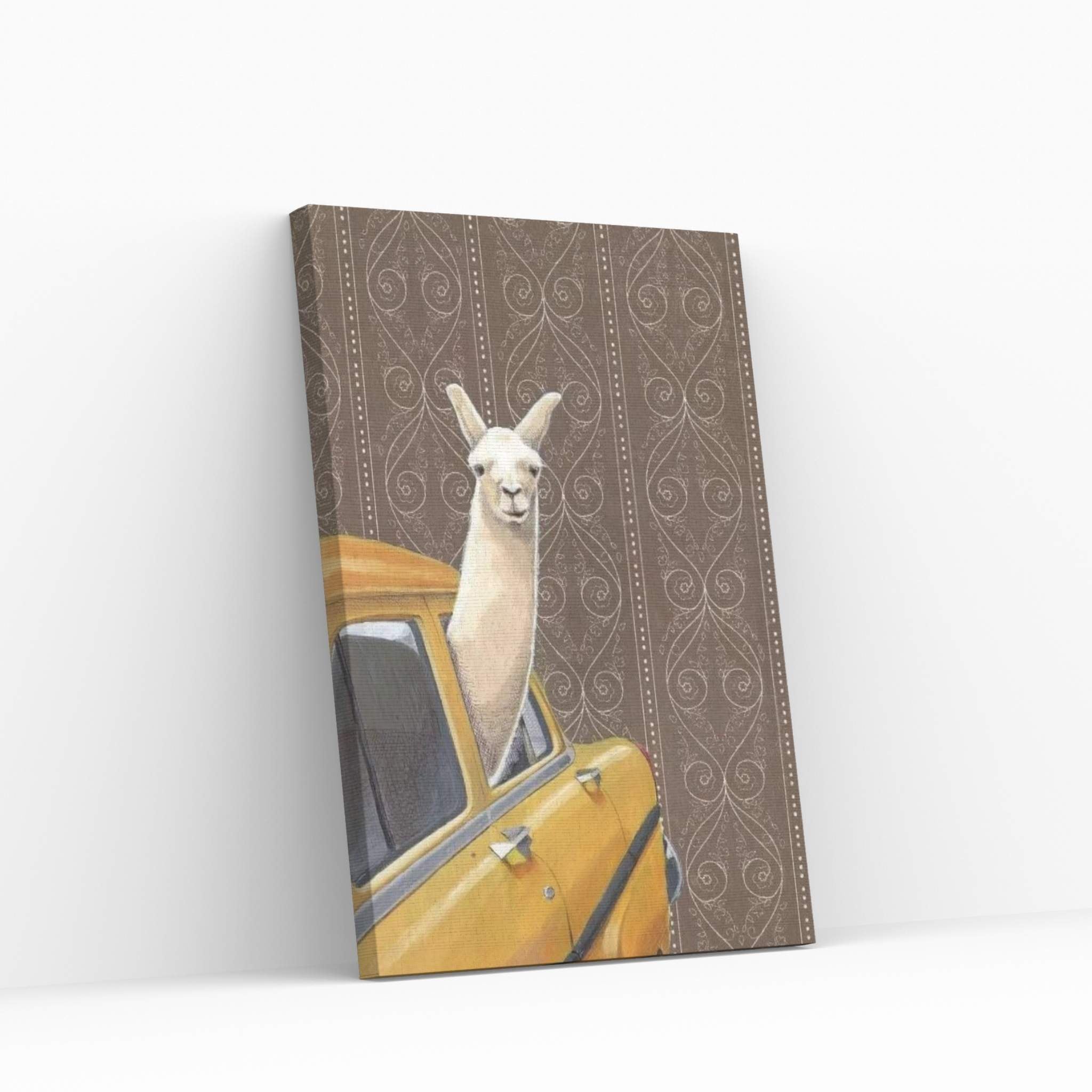 Taxin Llama Canvas Wall Art - Y Canvas