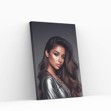 Cool Woman Portrait Canvas Wall Art Print - Y Canvas