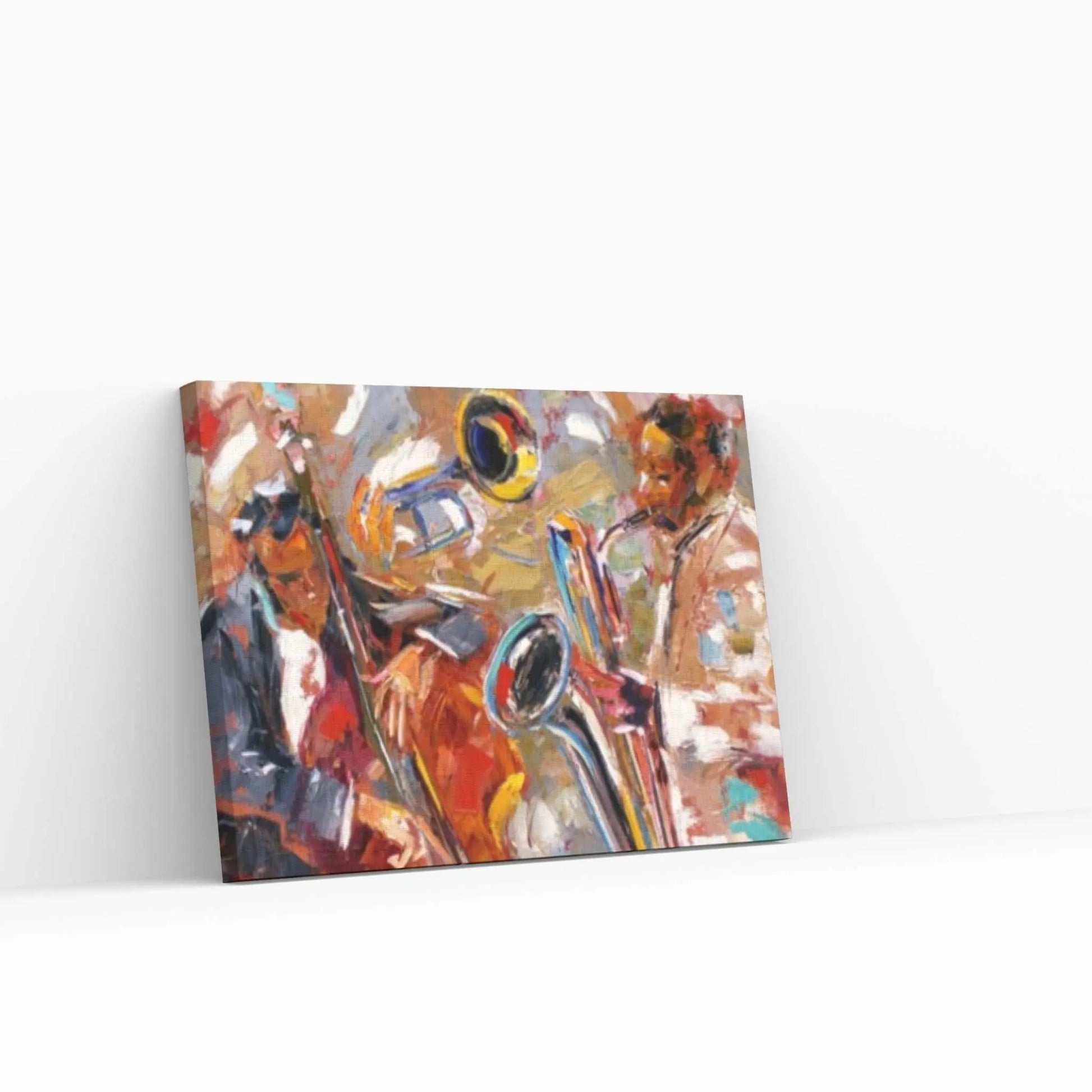 African Musicians Painting, Cello And Saxophone, Jazz Wall Art, African Jazz Canvas - Y Canvas