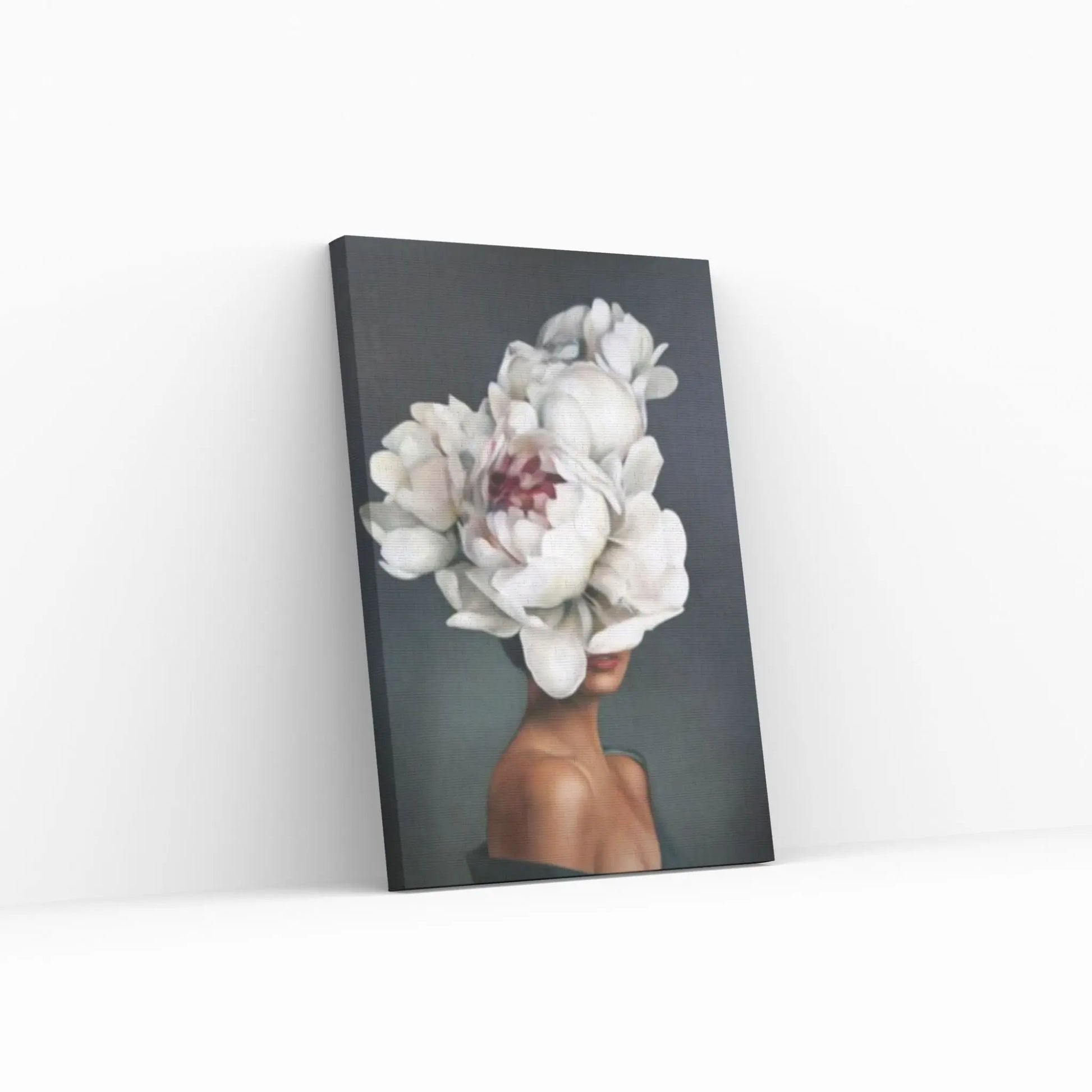 Flowers Feathers Woman With Flower Abstract Canvas Painting Wall Art Decorative Painting - Y Canvas