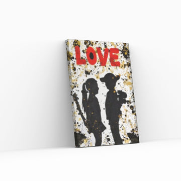 Love Canvas Painting, Love Graffiti, Office Decor Wall Art, Floating Frame Option - Y Canvas