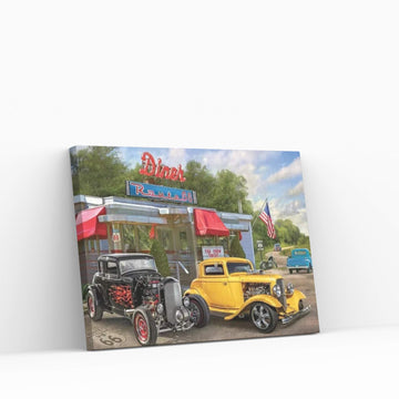 Nostalgic America Diner Canvas Wall Art - Y Canvas