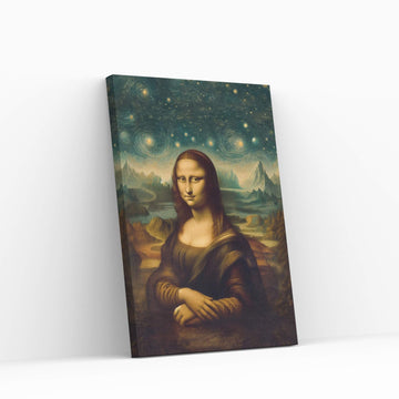 Modern Mona Lisa Van Gogh Style Reproduction Modern Abstract Canvas Wall Art - Y Canvas