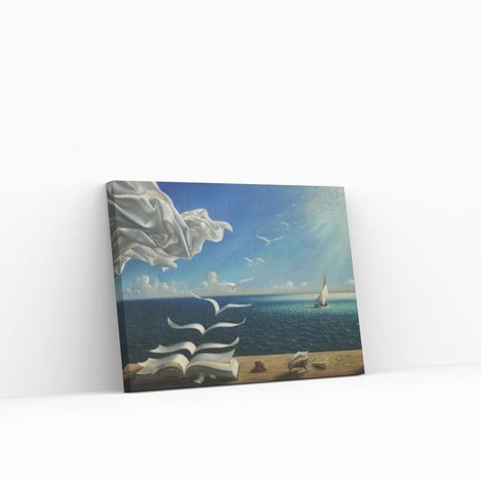 Salvador Dali - Book to Birds Canvas Wall Art Decor, Reproduction Canvas Home Decor - Y Canvas