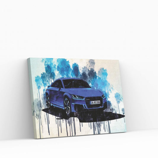 2020 Audi TT RS Blue Sports Canvas Wall Art - Y Canvas