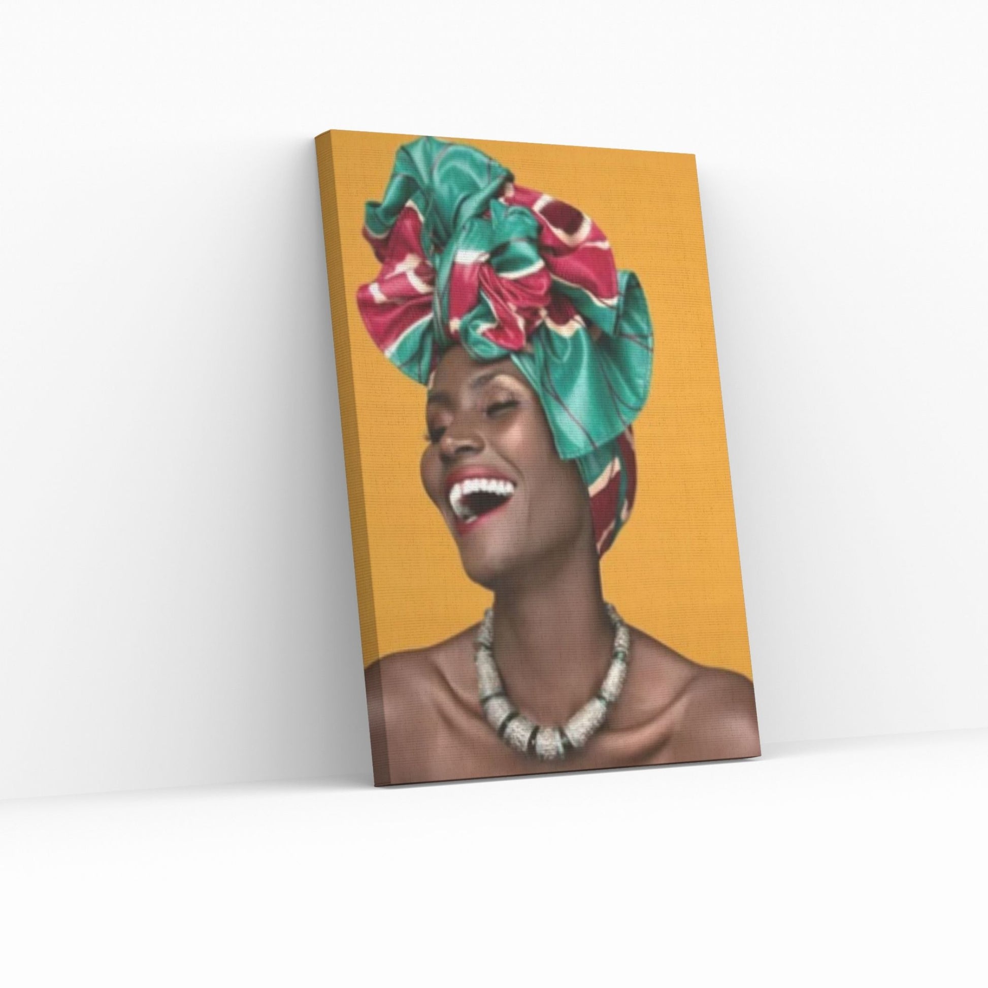 African Woman Portrait Wall Art /African Woman Canvas Print / African American Home Decor Black Woman Make Up Home Decor - Y Canvas